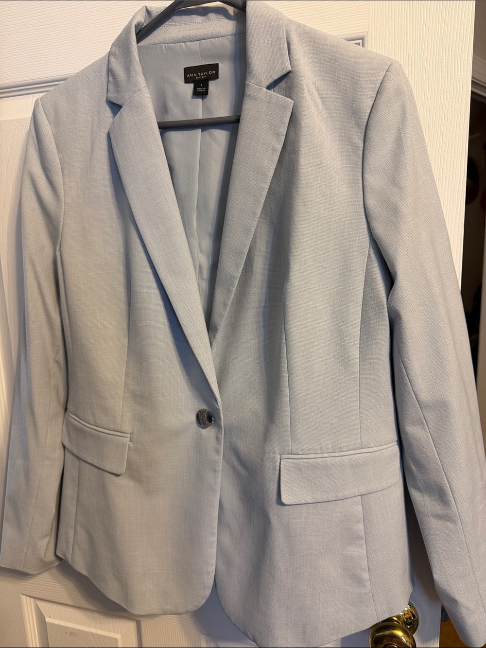 Ann Taylor Factory Pale Blue Single-Button Blazer